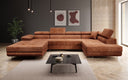 Designer Sofa Lago with sleeping and folding function in corduroy