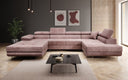 Designer Sofa Lago with sleeping and folding function in corduroy