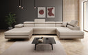 Designer Sofa Lago mat Schlof- a Klappfunktioun a Bouclé