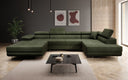 Designer Sofa Lago mat Schlof- a Klappfunktioun a Bouclé