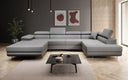 Designer Sofa Lago mat Schlof- a Klappfunktioun a Bouclé