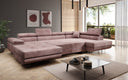 Designer Sofa Lago with sleeping and folding function in corduroy