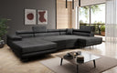 Designer Sofa Lago mat Schlof- a Klappfunktioun a Bouclé