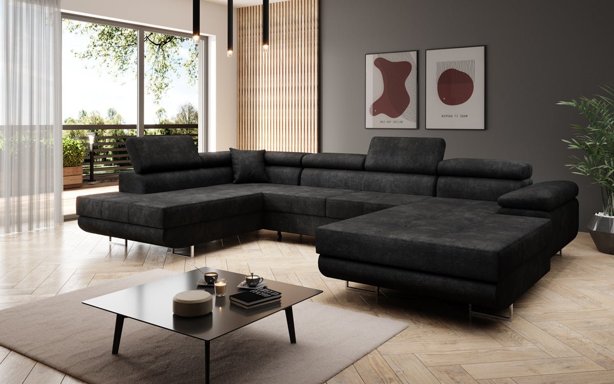 Canapé designer Lago avec fonction couchage et pliable en Bouclé