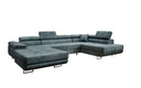 Designer Sofa Lago with sleeping and folding function in corduroy
