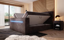 Sejour box spring bed with TV lift, RGB, and storage in corduroy