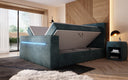 Sejour box spring bed with TV lift, RGB, and storage in corduroy