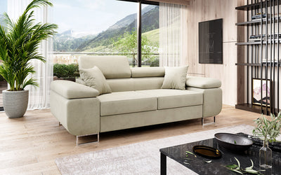 Designer 2er Sofa Siera mat Schlooffunktioun a Samt