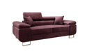 Designer 2er Sofa Siera mat Schlooffunktioun a Samt