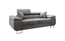 Designer 2er Sofa Siera mat Schlooffunktioun a Samt