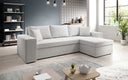 Designer Ecksofa Denver Bouclé mit Schlaf- und Klappfunktion
