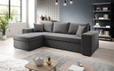 Designer Ecksofa Denver Bouclé mit Schlaf- und Klappfunktion