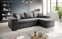 Designer Ecksofa Denver Kunstleder mit Schlaf- und Klappfunktion