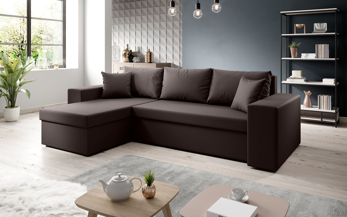 Designer Sofa Denver Kunstleder mit Schlaf- und Klappfunktion