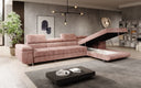Designer-Ecksofa Calvera Maxi mat Schlof- a Klappfunktioun a Cord