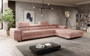 Designer-Ecksofa Calvera Maxi mat Schlof- a Klappfunktioun a Cord