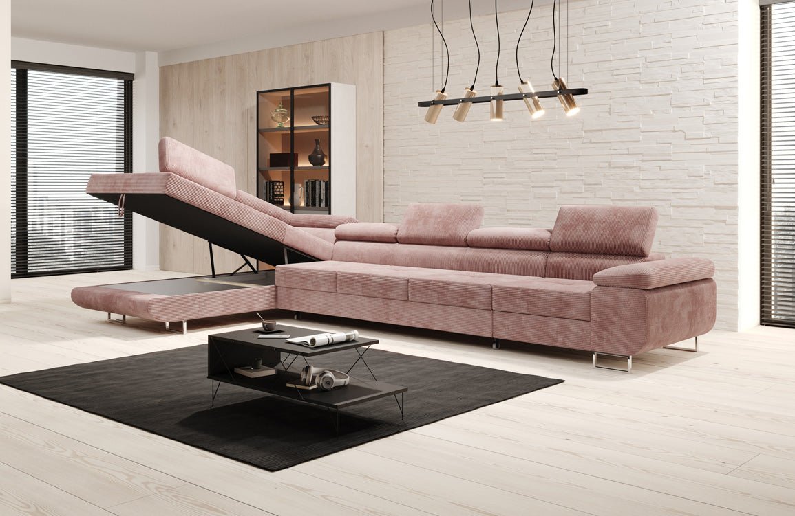 Canapé designer Maxi avec fonction couchage et pliable en velours côtelé