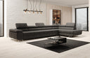 Designer Ecksofa Maxi mit Schlaf - und Klappfunktion in Bouclé