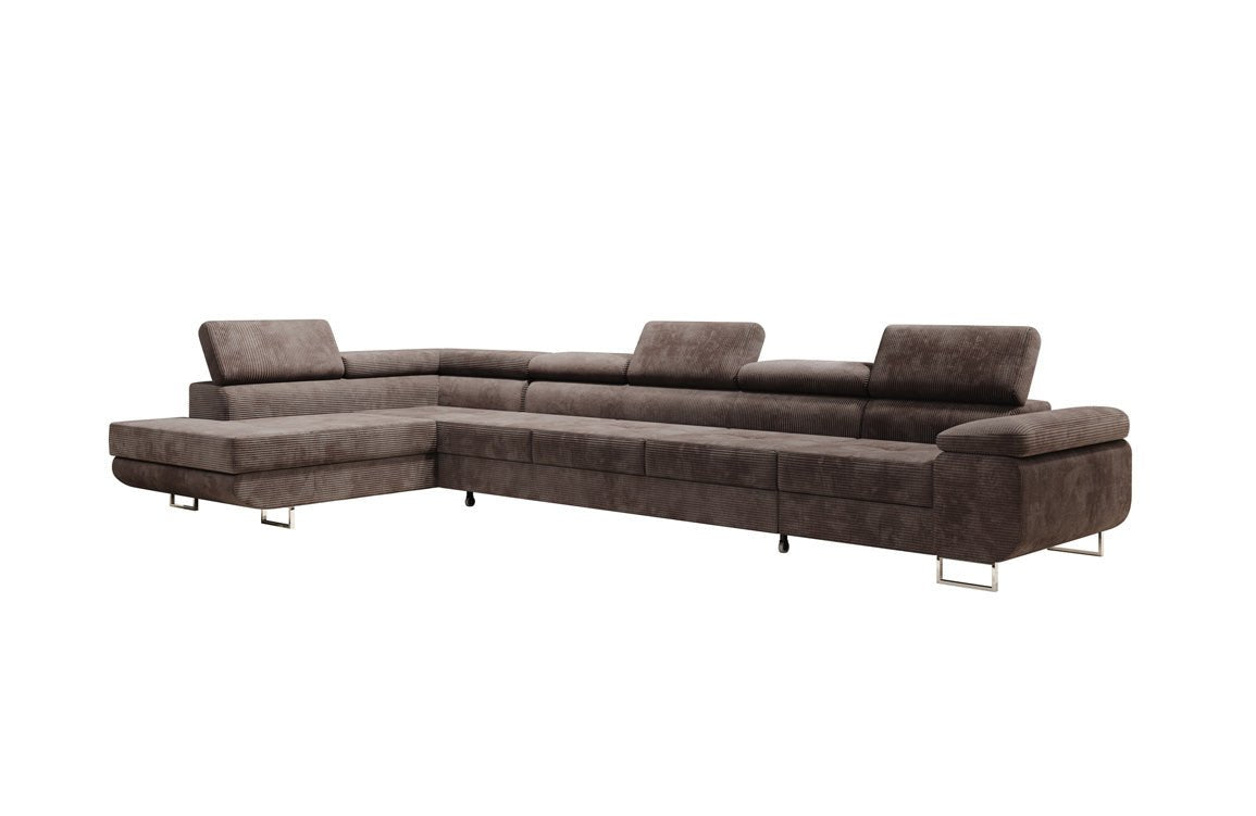 Canapé designer Maxi avec fonction couchage et pliable en velours côtelé