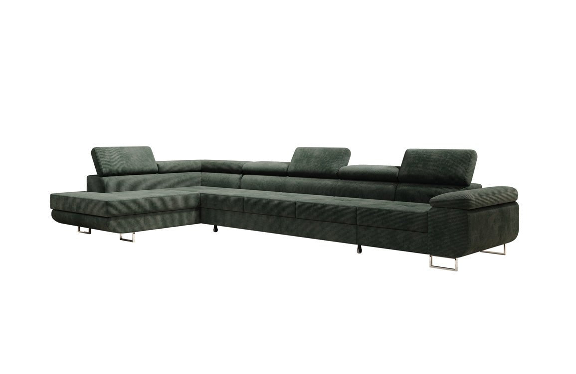 Canapé designer Maxi avec fonction couchage et pliable en velours côtelé