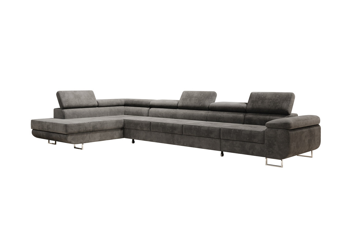 Canapé designer Maxi avec fonction couchage et pliable en velours côtelé