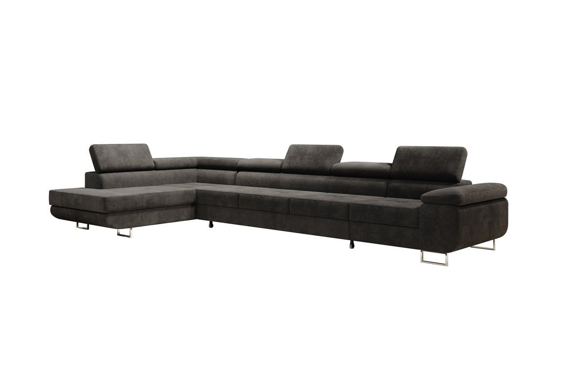 Canapé designer Maxi avec fonction couchage et pliable en velours côtelé