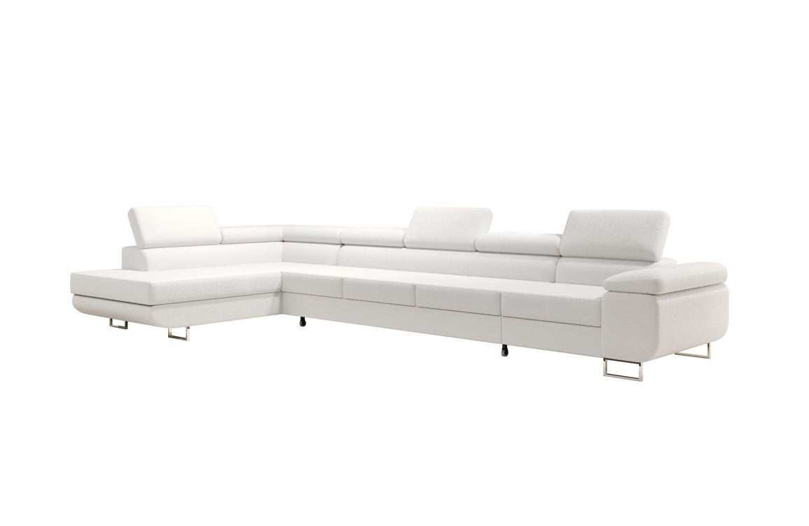 Designer Sofa Maxi mit Schlaf - und Klappfunktion in Bouclé