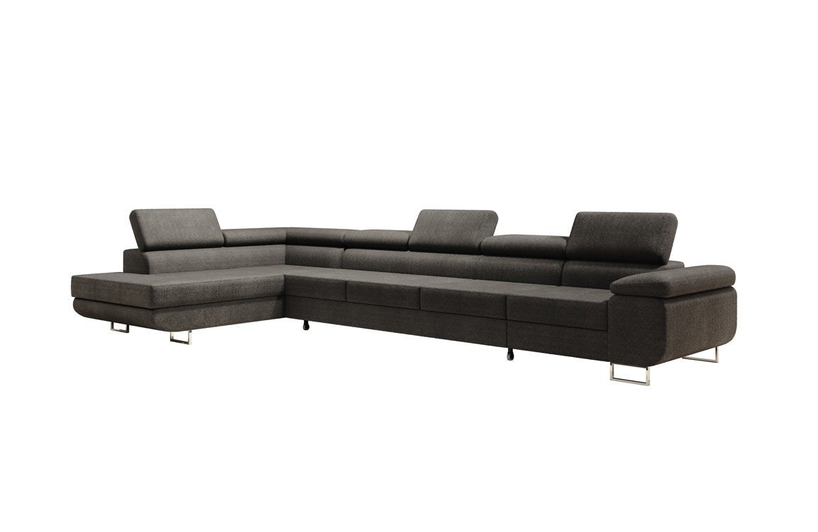 Designer Sofa Maxi mit Schlaf - und Klappfunktion in Bouclé