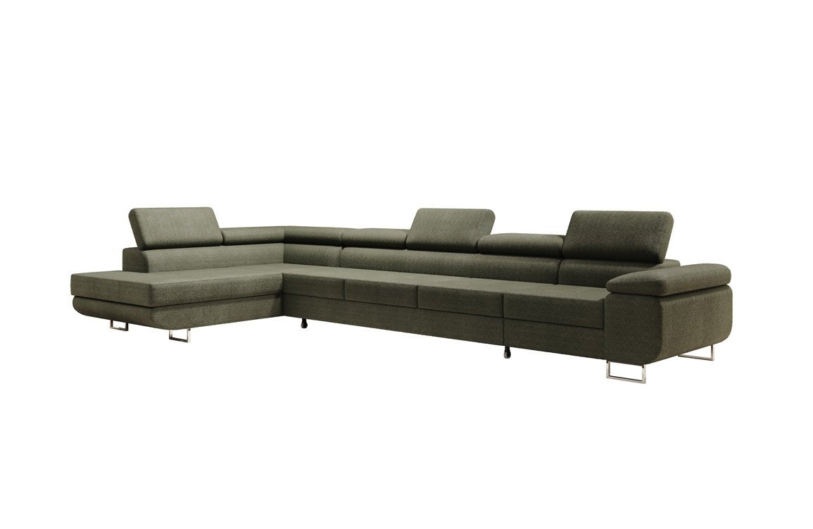 Designer Sofa Maxi mit Schlaf - und Klappfunktion in Bouclé