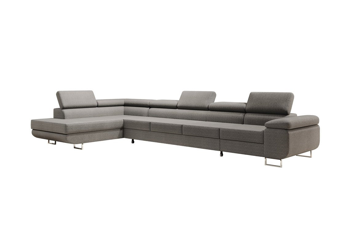 Designer Sofa Maxi mit Schlaf - und Klappfunktion in Bouclé
