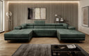 Canapé designer Calvera U avec fonction couchage et rabattable en Côtelé