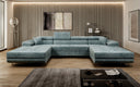 Canapé designer Calvera U avec fonction couchage et rabattable en Côtelé
