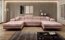 Canapé designer Calvera U avec fonction couchage et rabattable en Côtelé