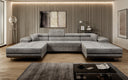 Canapé designer Calvera U avec fonction couchage et rabattable en Côtelé