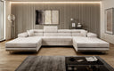 Canapé designer Calvera U avec fonction couchage et rabattable en Côtelé