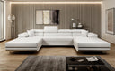 Designer Sofa Calvera U with Sleeping and Folding Function in Bouclé