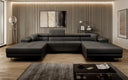 Designer Sofa Calvera U with Sleeping and Folding Function in Bouclé