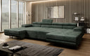 Canapé designer Calvera U avec fonction couchage et rabattable en Côtelé