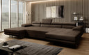 Designer Sofa Calvera U with Sleeping and Folding Function in Bouclé