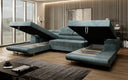 Canapé designer Calvera U avec fonction couchage et rabattable en Côtelé
