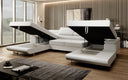 Designer Sofa Calvera U with Sleeping and Folding Function in Bouclé