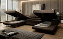 Designer Sofa Calvera U with Sleeping and Folding Function in Bouclé