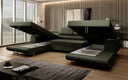 Designer Sofa Calvera U with Sleeping and Folding Function in Bouclé