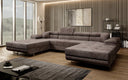 Canapé designer Calvera U avec fonction couchage et rabattable en Côtelé
