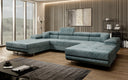 Canapé designer Calvera U avec fonction couchage et rabattable en Côtelé