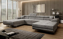 Canapé designer Calvera U avec fonction couchage et rabattable en Côtelé