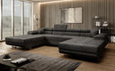 Canapé designer Calvera U avec fonction couchage et rabattable en Côtelé