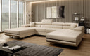 Designer Sofa Calvera U with Sleeping and Folding Function in Bouclé