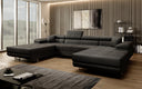 Designer Sofa Calvera U with Sleeping and Folding Function in Bouclé