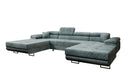 Canapé designer Calvera U avec fonction couchage et rabattable en Côtelé